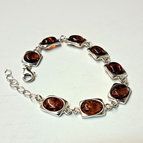 HWG-2411 Bracelet, Rum Amber in Squares $93 at Hunter Wolff Gallery